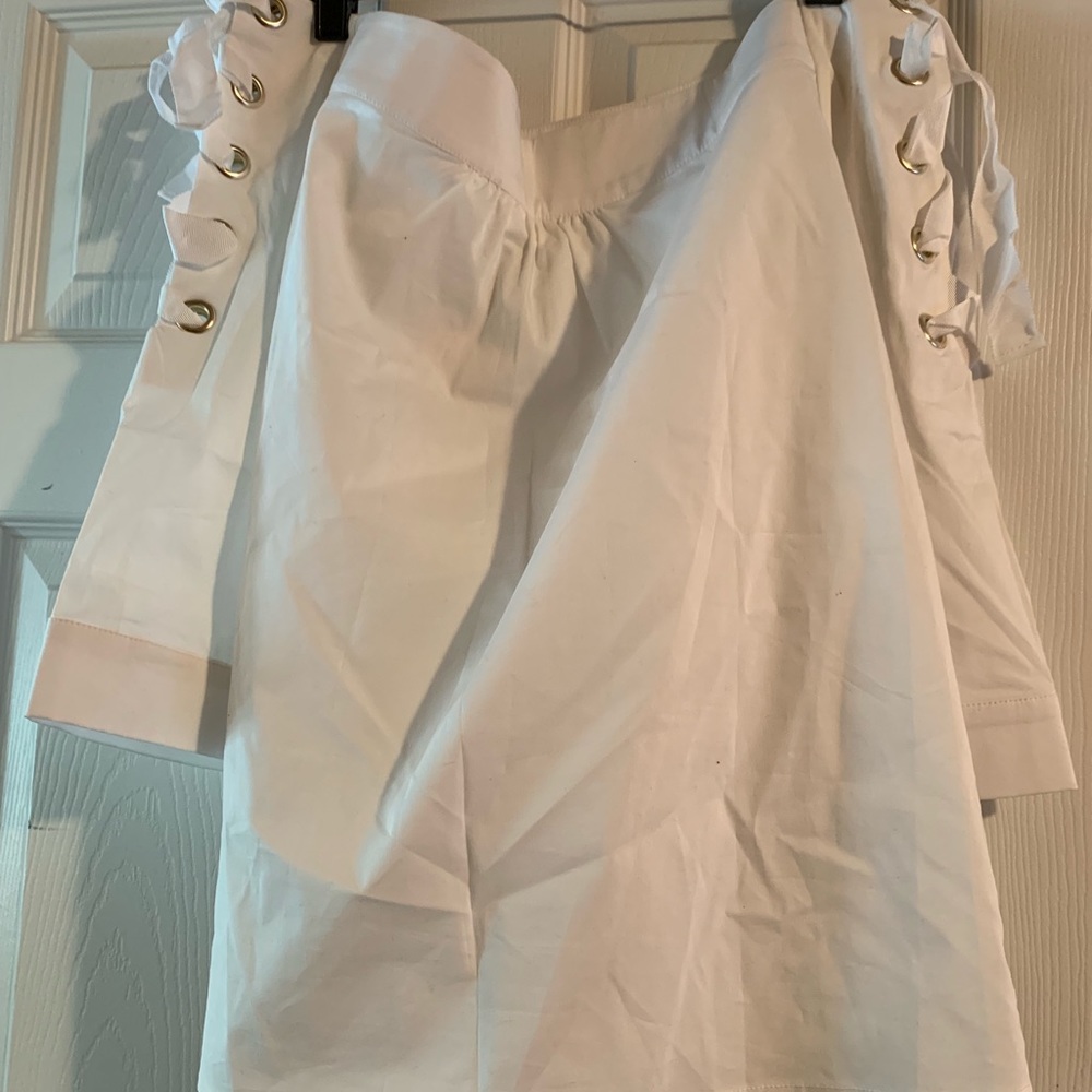 Shirt- White Off the Shoulder
